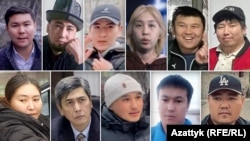 Камакка алынган журналист, эркин медиада иштеген кызматкерлер. Коллаж.