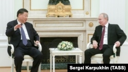 Голова КНР Сі Цзіньпін і президент Росії Володимир Путін, 20 березня 2023 року