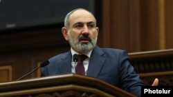 Armenia - Prime Minister Nikol Pashinian addresses the Armenian parliament.