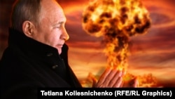 Володимир Путін і ядерна війна. Колаж