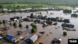 Затоплене село в Іркутській області, Сибір, Росія, 26 червня 2019 року 