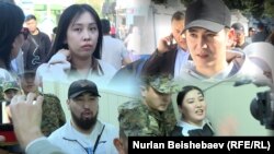 Журналисттер Айке Бейшекеева, Актилек Капаров, Азамат Ишенбеков жана Махабат Тажибек кызы. 10-октябрь, 2024-жыл. Коллаж.