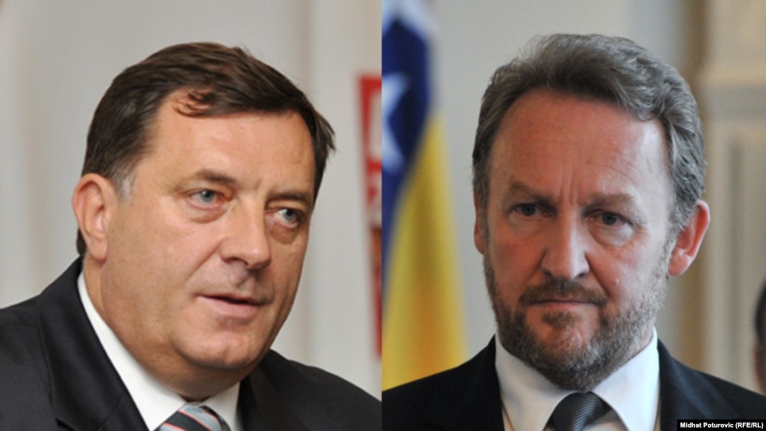 Milorad Dodik, predsjednik Republike Srpske (lijevo) i Bakir Izetbegović, bošnjački član predsedništva BiH
