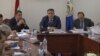 Председатель Таможенной службы Таджикистана Хуршед Каримзода (в центре) на пресс-конференции в Душанбе, 2 августа 2018 года. 