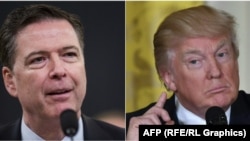 ФБРдин экс-башчысы Жеймс Коми жана АКШ президенти Доналд Трамп.