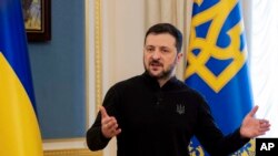 Уладзімір Зяленскі на прэсавай канфэрэнцыі ў Кіеве, 19 лютага 2025