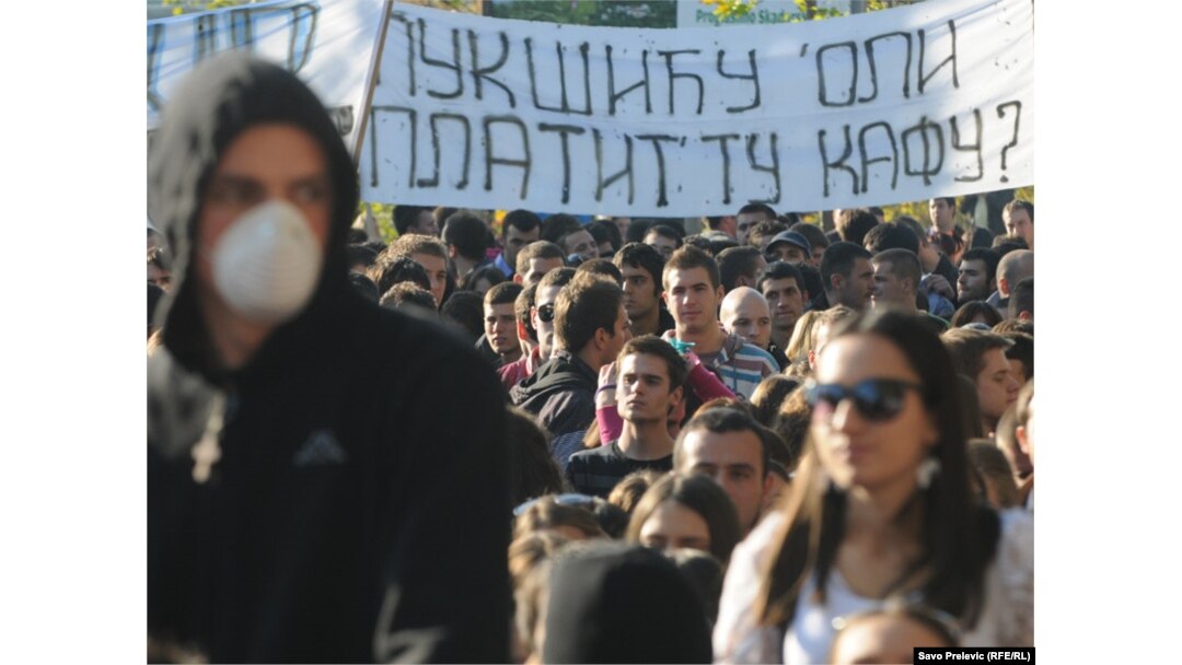 Jasan zahtjev za promjenom sistema: Protesti studenata u Podgorici 17. novembra 2011.