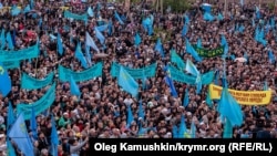 Мітинг кримських татар присвячений 70-річчю депортації. Сімферополь, 18 травня 2014 року